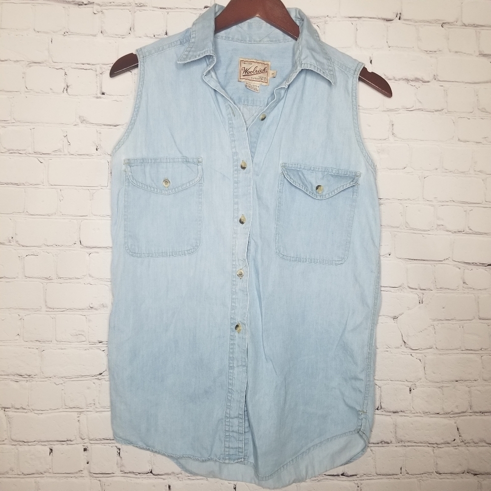 Woolrich cotton denim like button tunic cami small